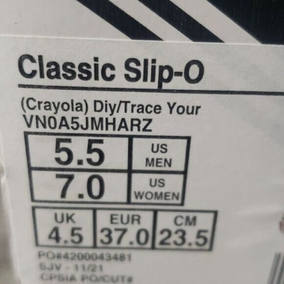 New Vans Classic Slip On Crayola Diy Trace Your Dreams Black‎ Sneakers Deadstock - Picture 10 of 10